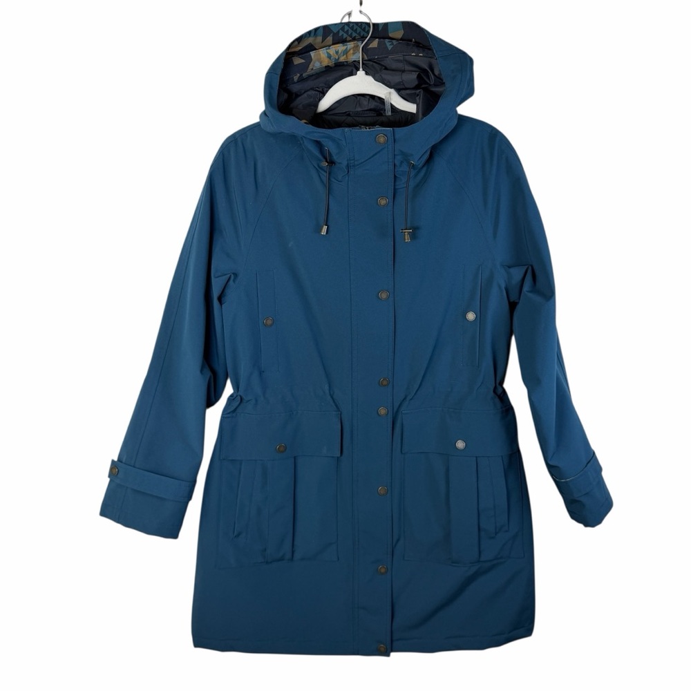 LIKE NEW!! Pendleton Bridgeport Water Resistant Teal Hooded Utility‎ Jacket Sz S